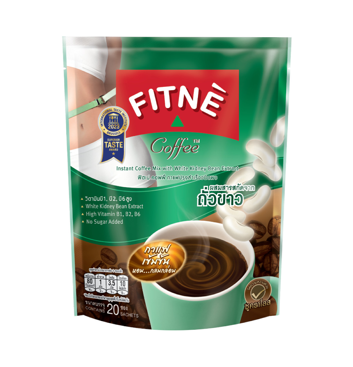 FITNE' Coffee Instant Coffee Mix with White Kidney Bean Extract 15g.x20 Sticks