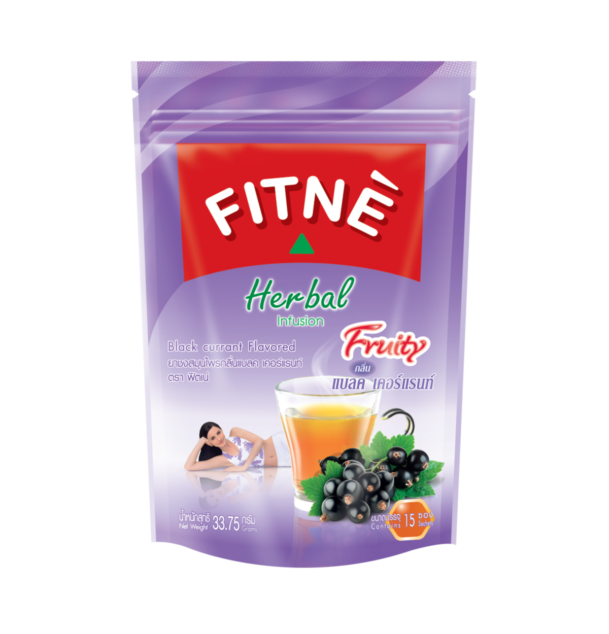 FITNE' Herbal Infusion Tea Black currant Flavored 2.25g.x15 Sachets