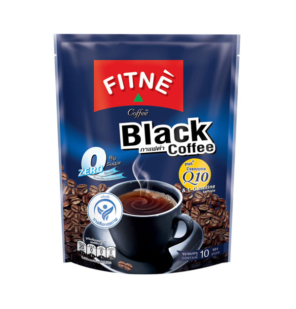 FITNE' Coffee Instant Black Coffee Mix with Coenzyme Q10 5g.x10 Sticks 