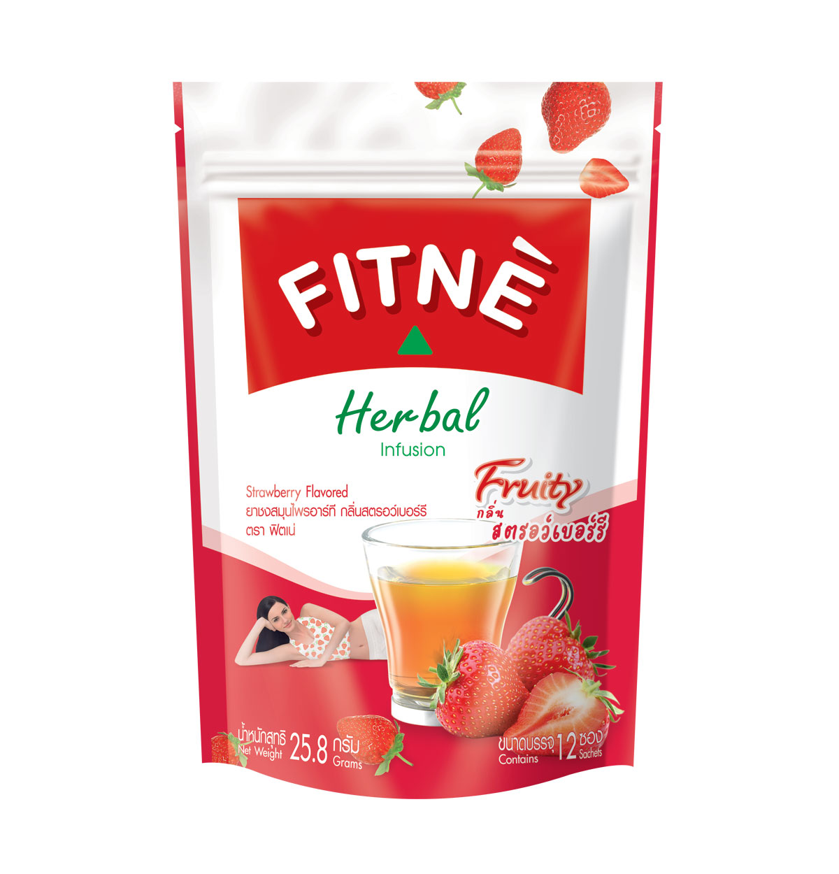 FITNE' RT Herbal Infusion Strawberry Flavored 2.15g.x12 Sachets