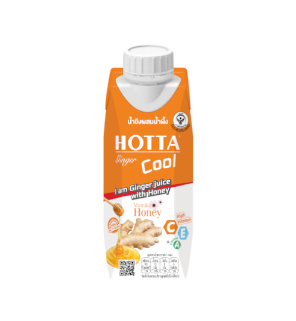 NEW! HOTTA Ginger Cool Ginger juice with Honey 250 ml. (Ready to Drink)