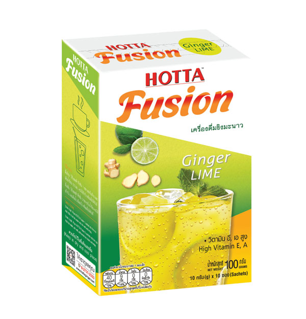 HOTTA Fusion Instant Ginger Lime Flavor 10g.x 10 Sachets