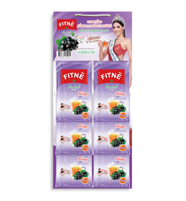 FITNE' Herbal Infusion Tea Black currant Flavored 2.25g.x4 Sachets (6 Packs)